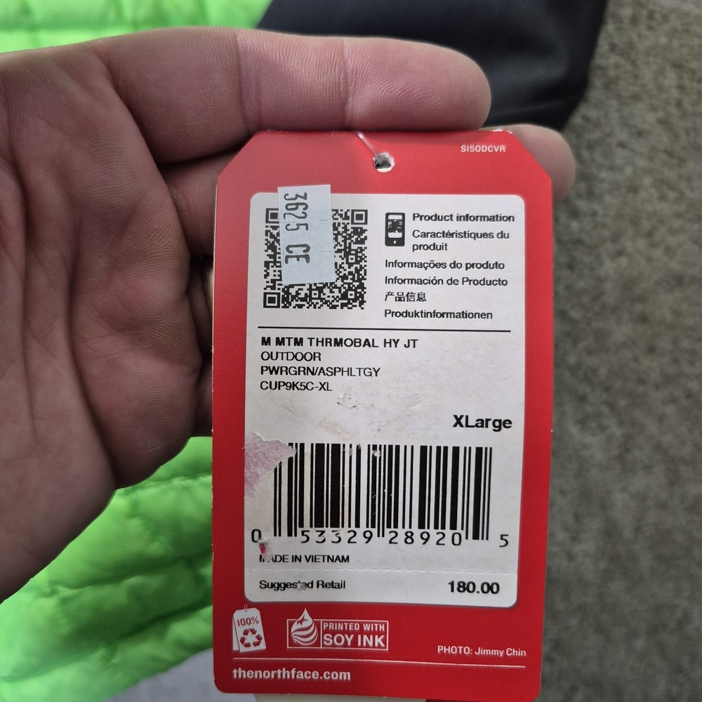 The North Face Jacket Mens XL Slim Thermoball Green Quilted Insulated Preppy - Picture 4 of 12